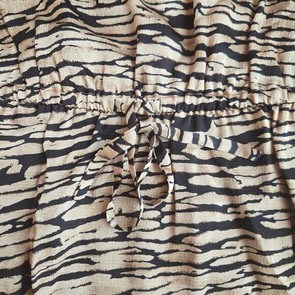 NWT Rails Womens Ora Mini Dress Large Ruffle Balloon Sleeve Satin Boho Peasant - Picture 5 of 12